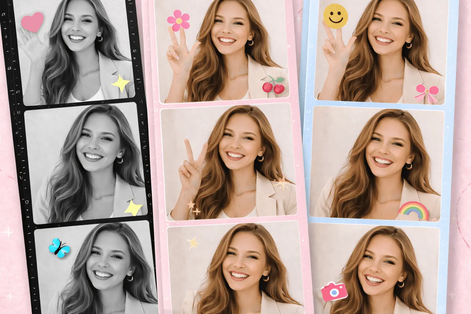 Photo strip stickers preview