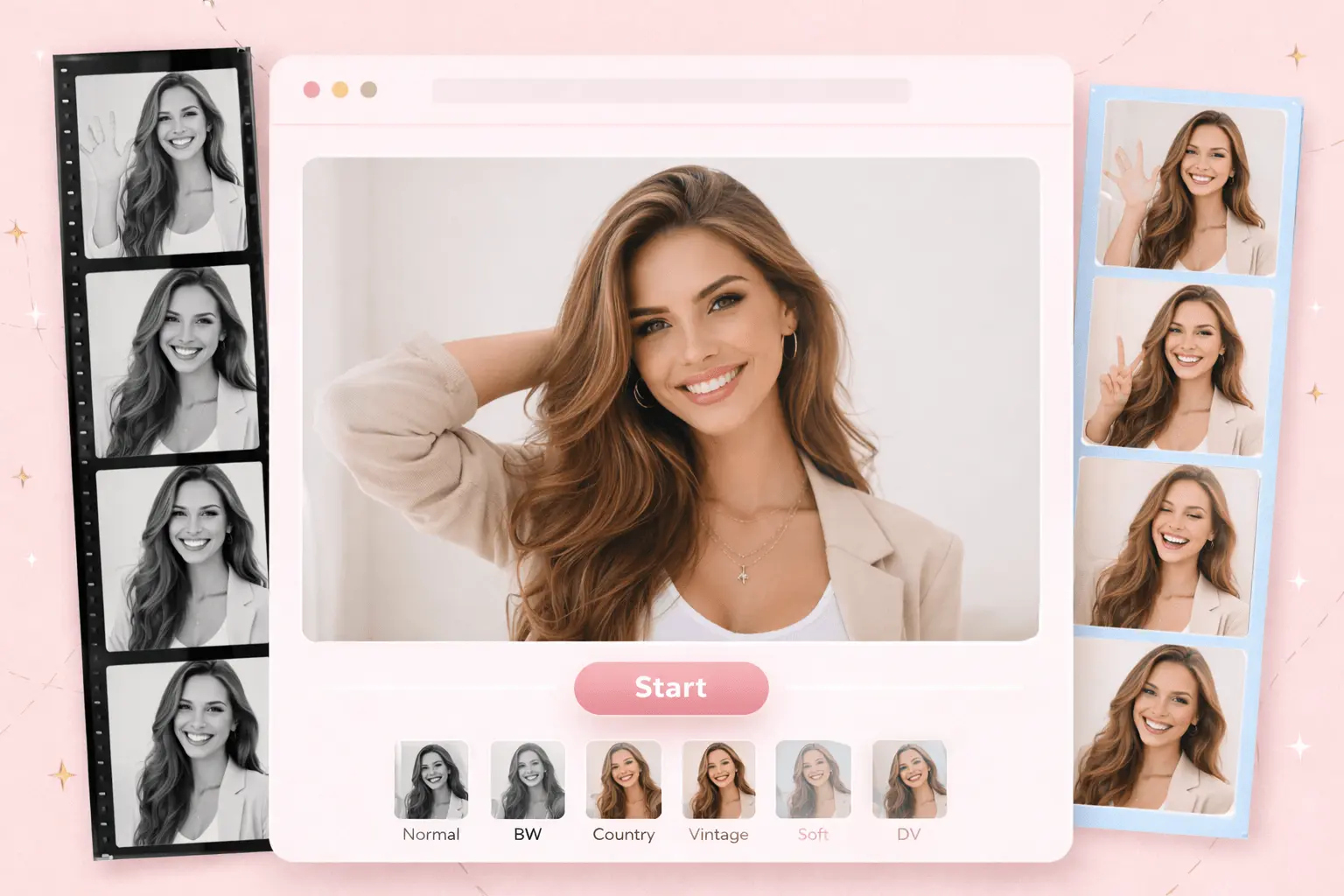 Photo booth filters preview